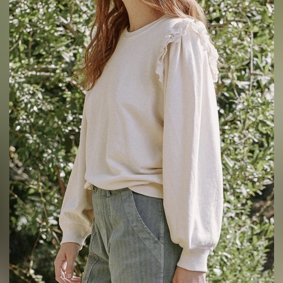 The Great Eyelet Pleat Sleeve Sweatshirt - Picture 3 of 8
